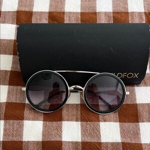 Wildfox Winona Black Round Sunglasses